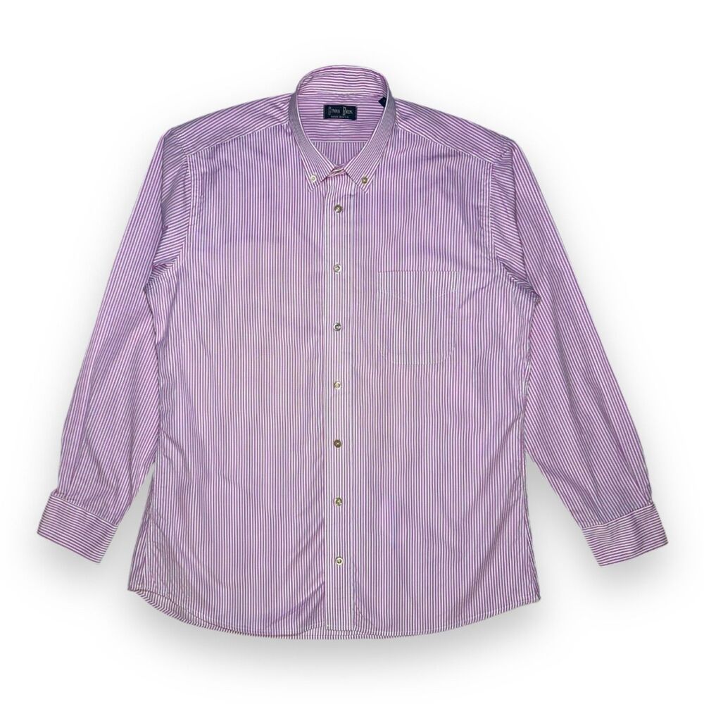 Gitman Bros USA Pink Stripe OCBD Button Down Shirt Mens L Ivy Prep